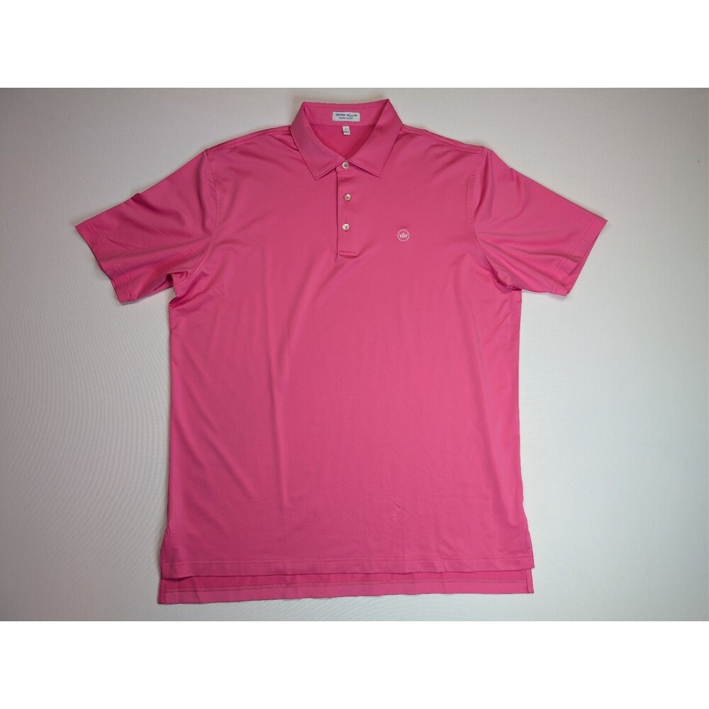 PETER MILLAR Summer Comfort Polo Shirt Pink Performance Size Large